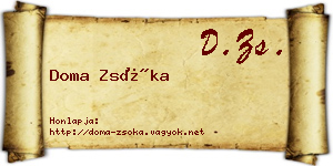 Doma Zsóka névjegykártya
