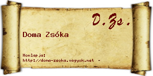 Doma Zsóka névjegykártya